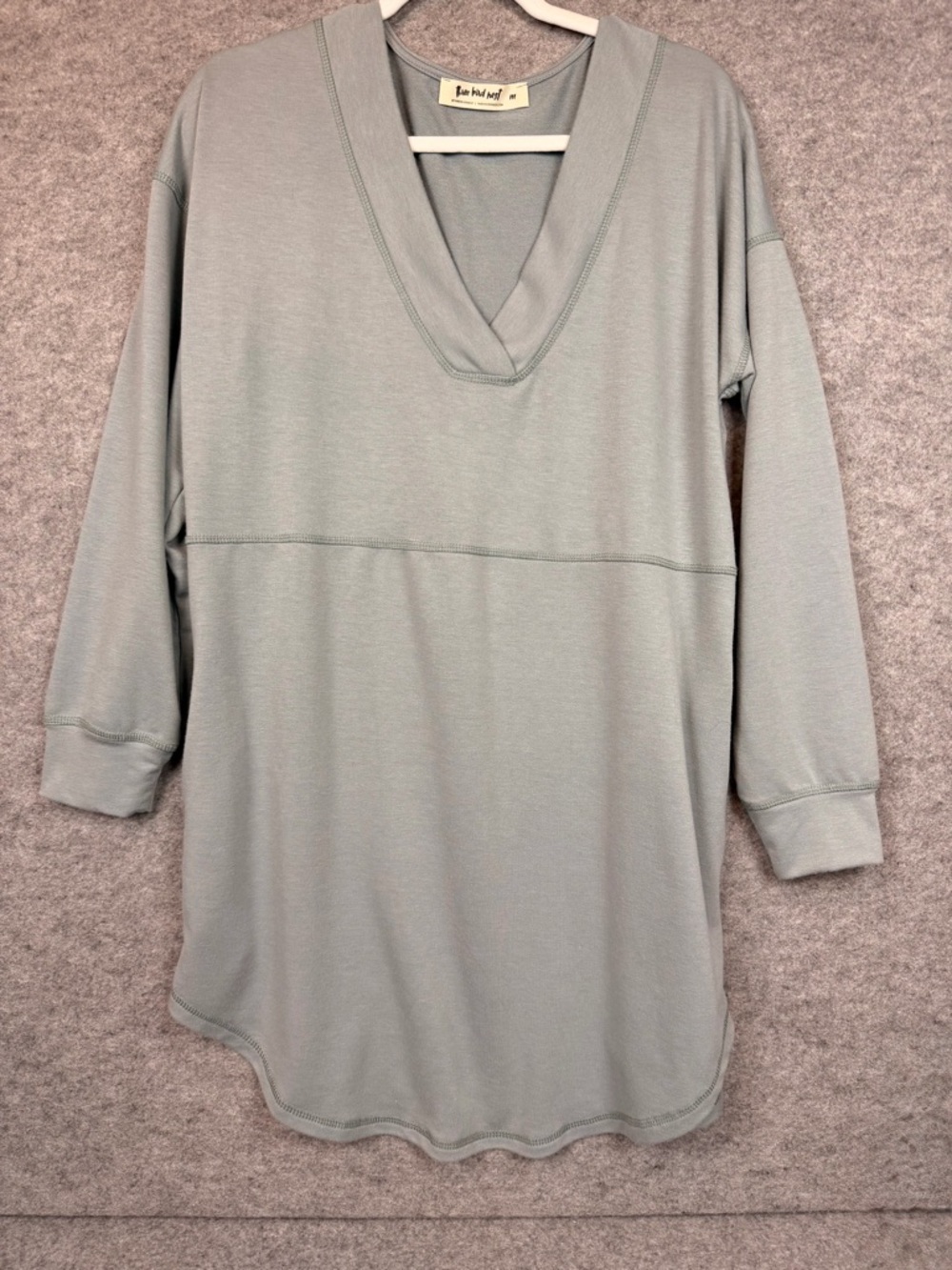 Three Bird Nest Sage Green V-Neck Tunic